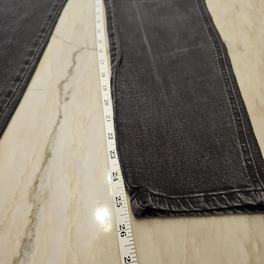 Free People Women's Black Gray Skinny Ankle Mid-Rise Stretch Denim Jeans Sz 31